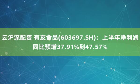 云沪深配资 有友食品(603697.SH)：上半年净利润同比预增37.91%到47.57%